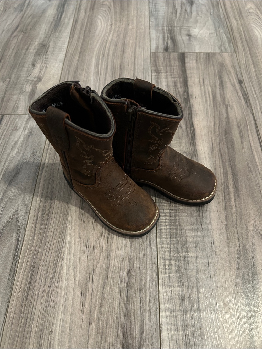 Cody James Toddler Brown Western Zip-Up Boots size 4